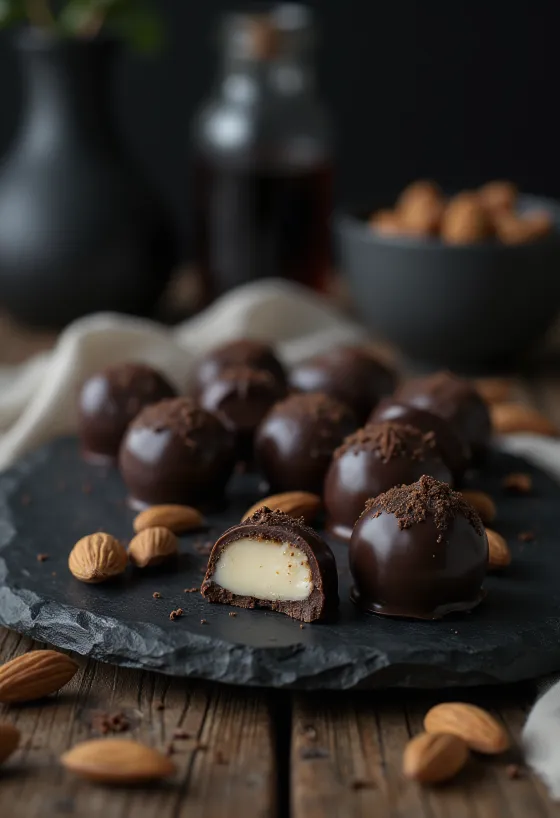 Bonbons au massepain et chocolat