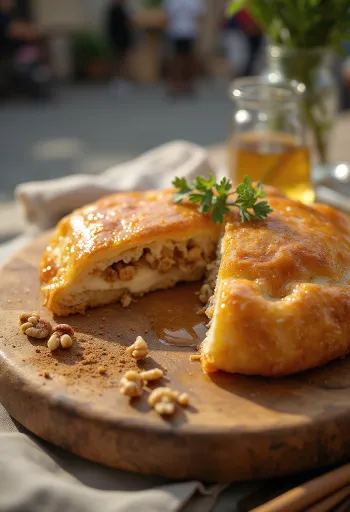 Calzone à la ricotta et au miel fraîchement cuite