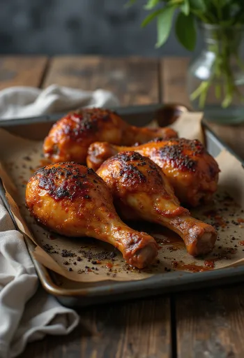 Cuisses de poulet BBQ servies