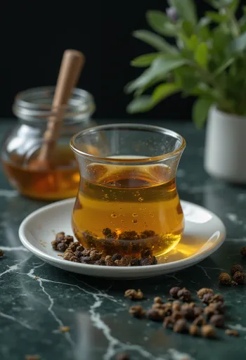 Thé à la menthe poivrée servi frais