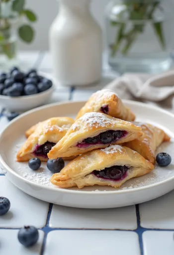 Samoussas aux myrtilles en pâte feuilletée