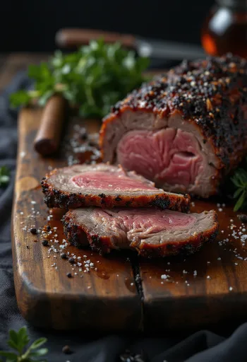 Poitrine de bœuf BBQ servie effilochée avec des frites