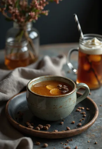 Cidre au genièvre servi dans un verre