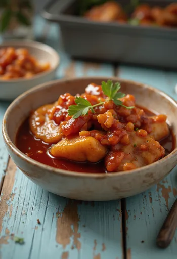 Glaçage BBQ au miel servi