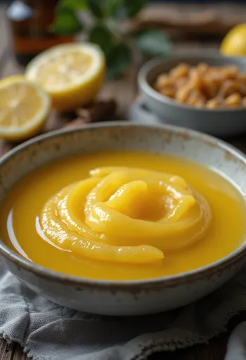 Sauce au miel et au citron servie