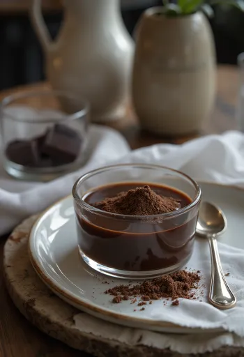 Liqueur au chocolat servie en bouteille