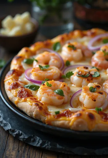 Pizza style suédois aux crevettes