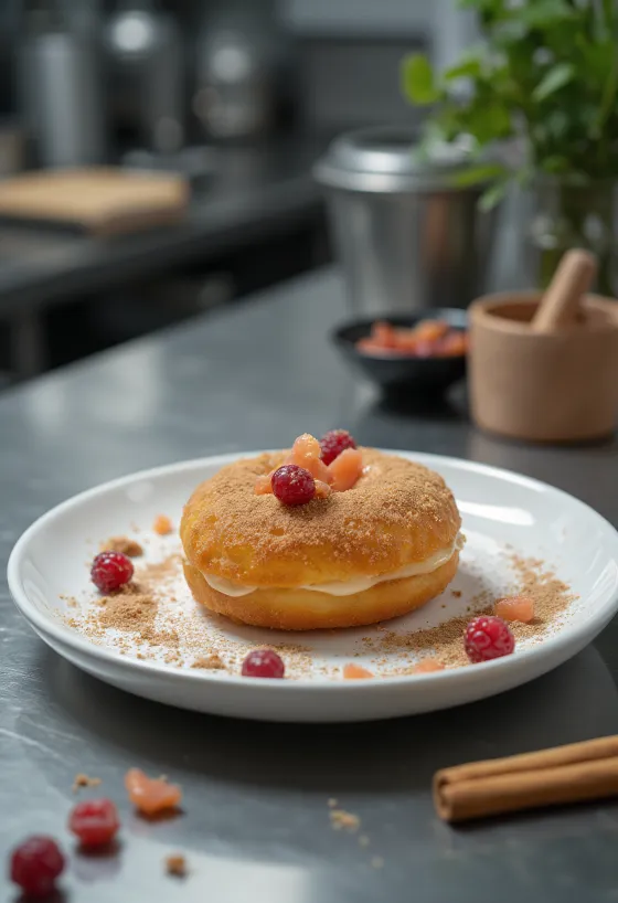 Beignet Salmonberry fraîchement servi