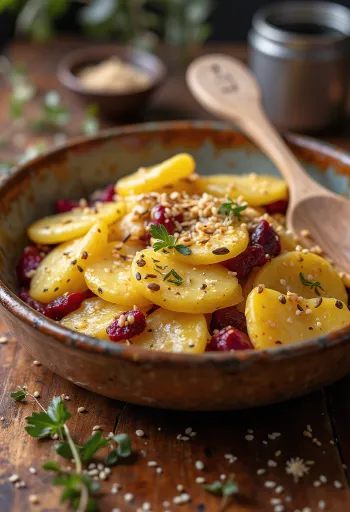 Gratin de pommes de terre vegan à la betterave