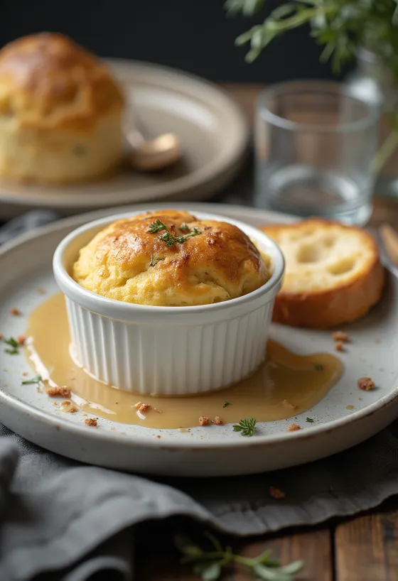 Gâteau de foie servi avec toast et salade