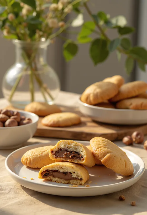 Melomakarona fourrés au Nutella, imbibés de sirop au miel