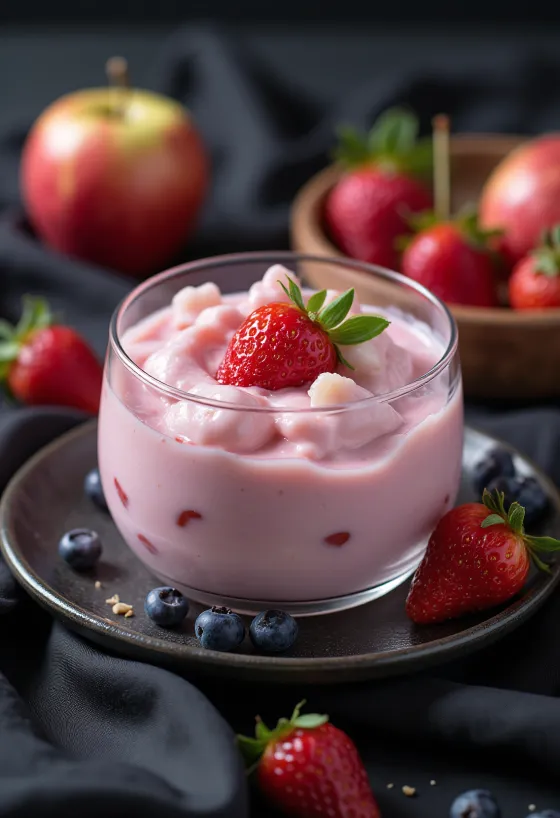 Yaourt Probiotique Fraise-Pomme, boisson rafraîchissante et saine