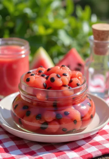 Graines de pastèque aigre-douces marinées en bocal