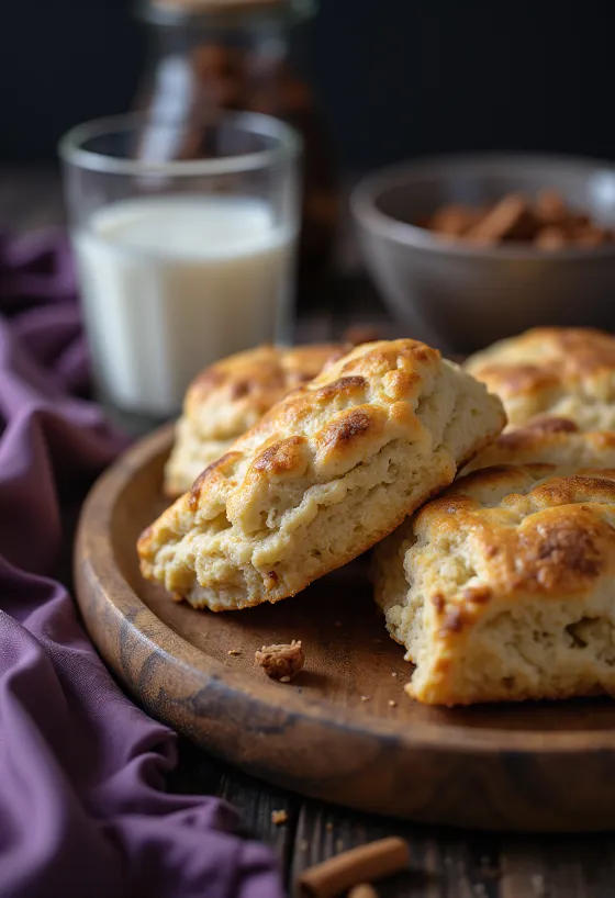 Scones à la cannelle servis
