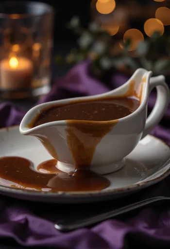 Sauce à la bière brune servie avec rôtis