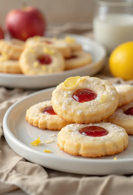Sablés linzer pomme-citron servis