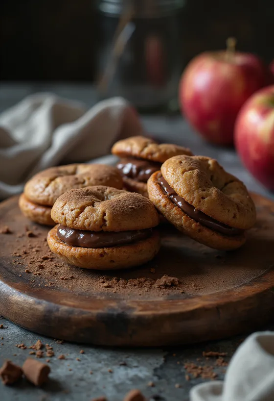 Sablés linzer pomme-chocolat servis