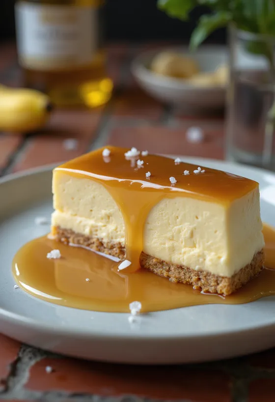 Entremets mousse banane-caramel avec crème onctueuse