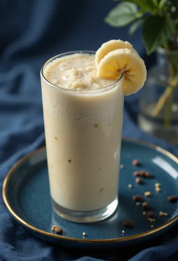 Smoothie banane dans un grand verre