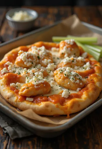 Buffalo chicken pizza au poulet piquant et fromage bleu