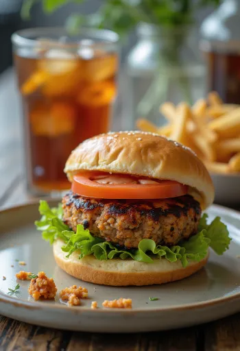 Burger de tempeh avec légumes frais