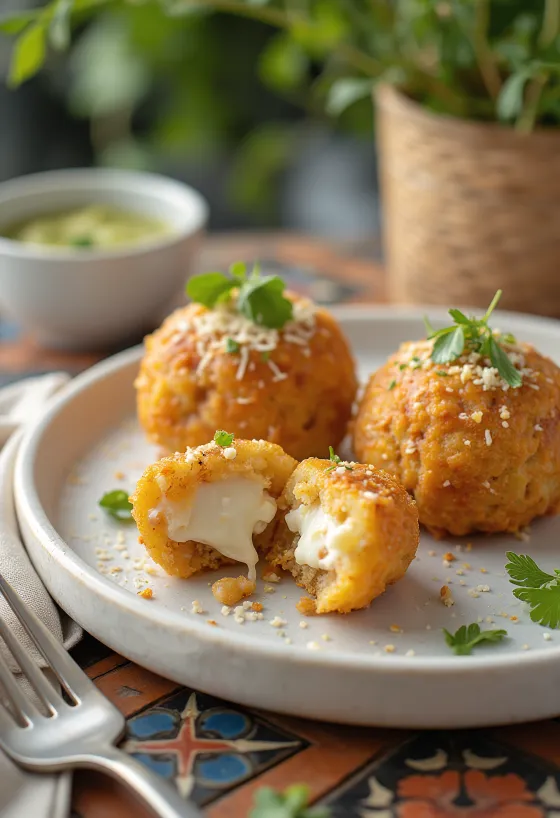 Acarajé au fromage, plat brésilien croustillant à la crème de fromage