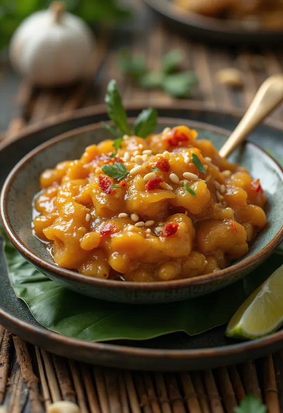 Chutney sésame, ail et citron vert