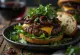 Burger au vinaigre balsamique servi