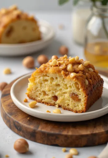 Carrés au miel et aux noisettes dorés