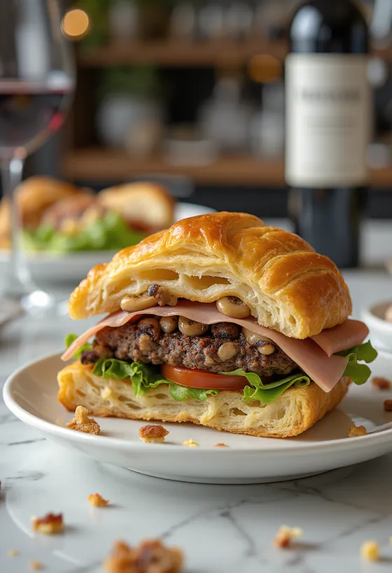 Burger Wellington avec pâte feuilletée croustillante et bœuf juteux