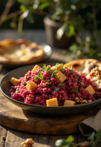 Curry de quinoa à la betterave et au tofu
