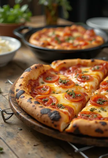 Pizza style Detroit carrée, épaisse et croustillante