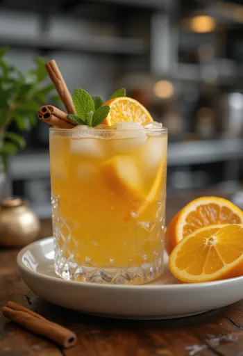 Punch pomme-gingembre dans un verre