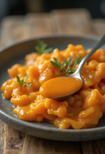 Sauce au beurre et paprika servie avec de la viande grillée