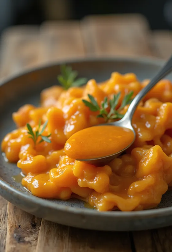 Sauce au beurre et paprika servie avec de la viande grillée