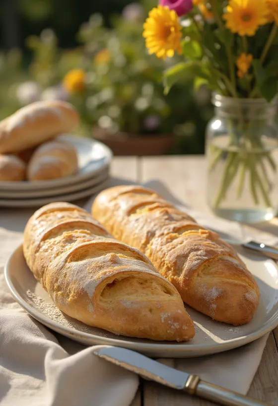 Baguette française fraîchement cuite