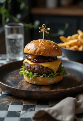 Burger gourmet au foie gras et truffe