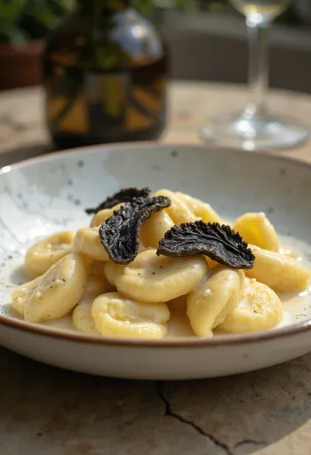Gnocchi à la truffe servis