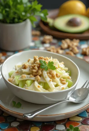 Salade de céleri croquante servie