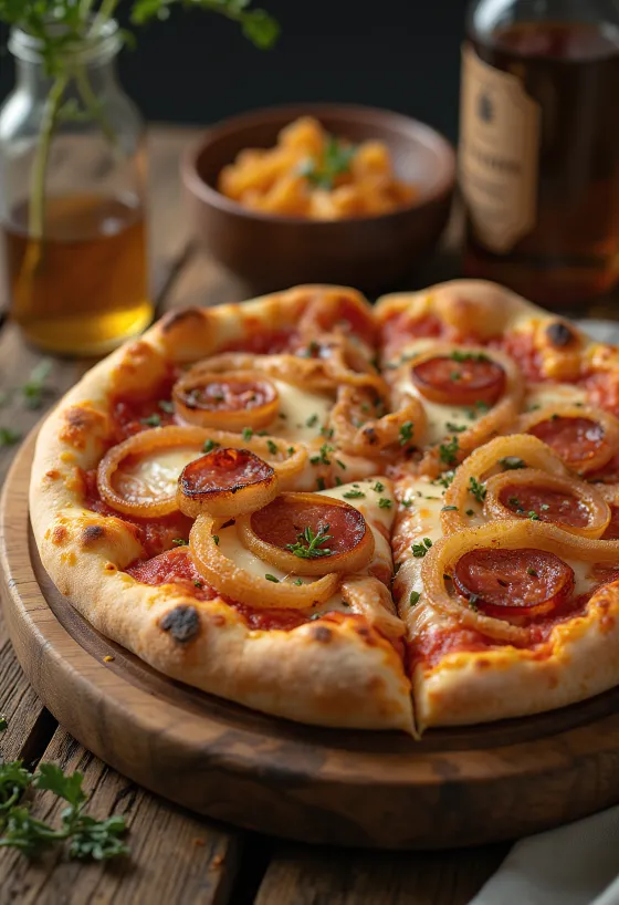 Pizza Diavola aux oignons et piment