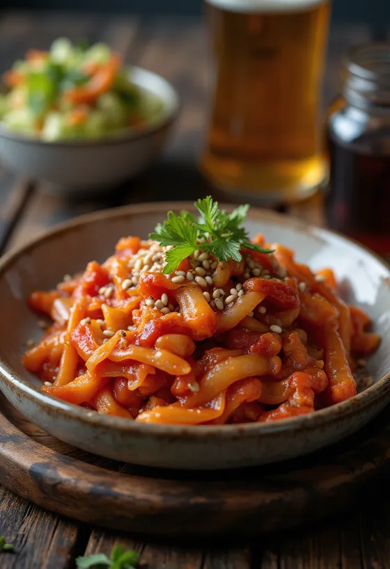 Kimchi épicé servi dans un bol