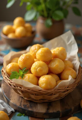 Pão de queijo, pains au fromage brésiliens fraîchement cuits