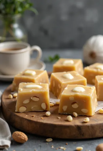 Pé de moleque au lait concentré, décoré de cacahuètes