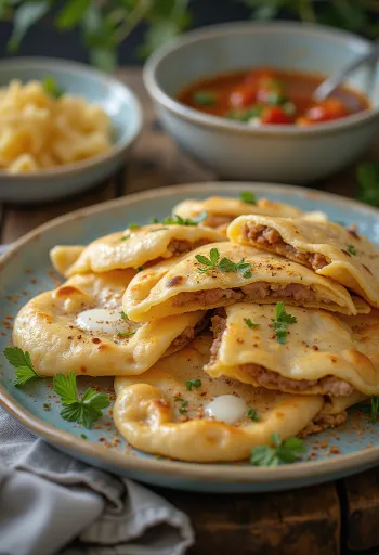 Qutab - Pain farci azerbaïdjanais servi