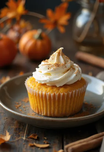 Cupcake au potiron avec crème mascarpone à la cannelle