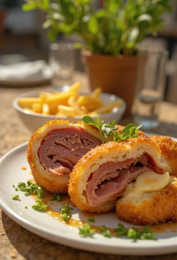 Cachopo viande farcie espagnole servie