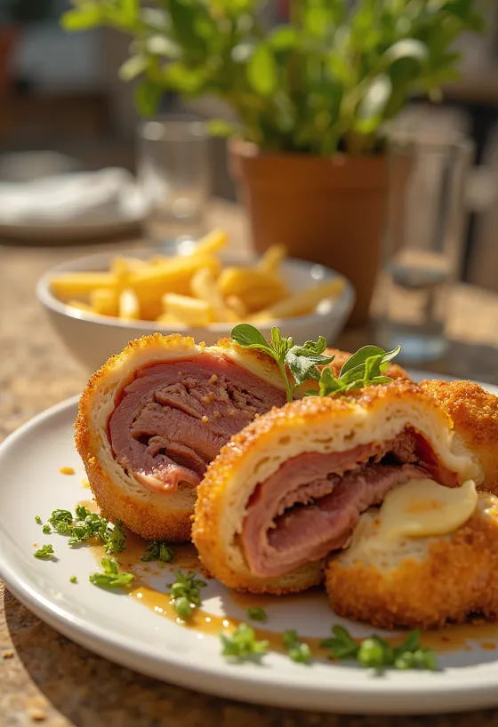 Cachopo viande farcie espagnole servie