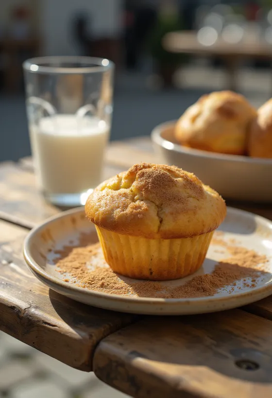Muffins à la cannelle servis sur une assiette