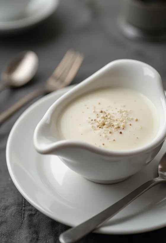 Sauce crémeuse au romarin servie