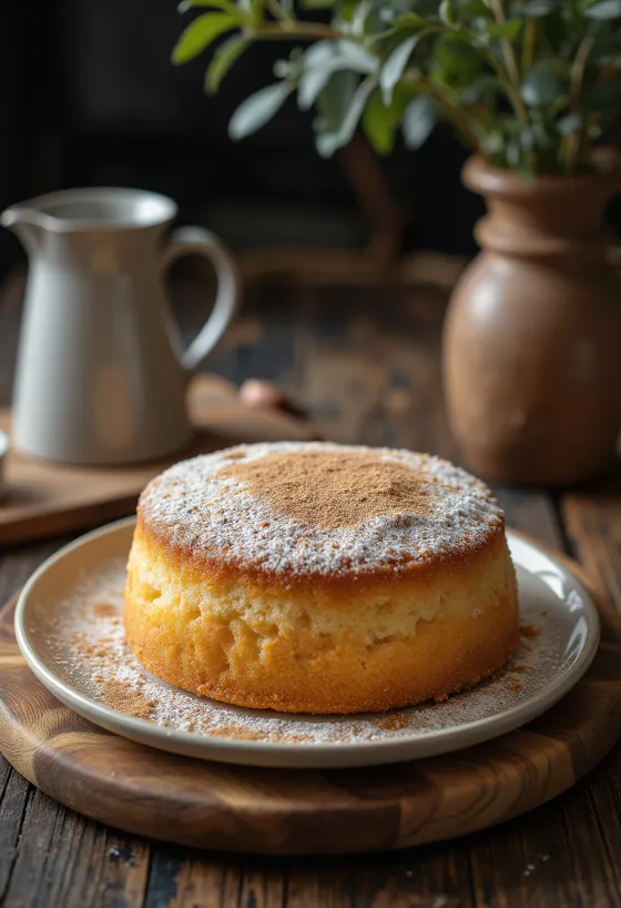 Génoise à la cannelle servie en tranches
